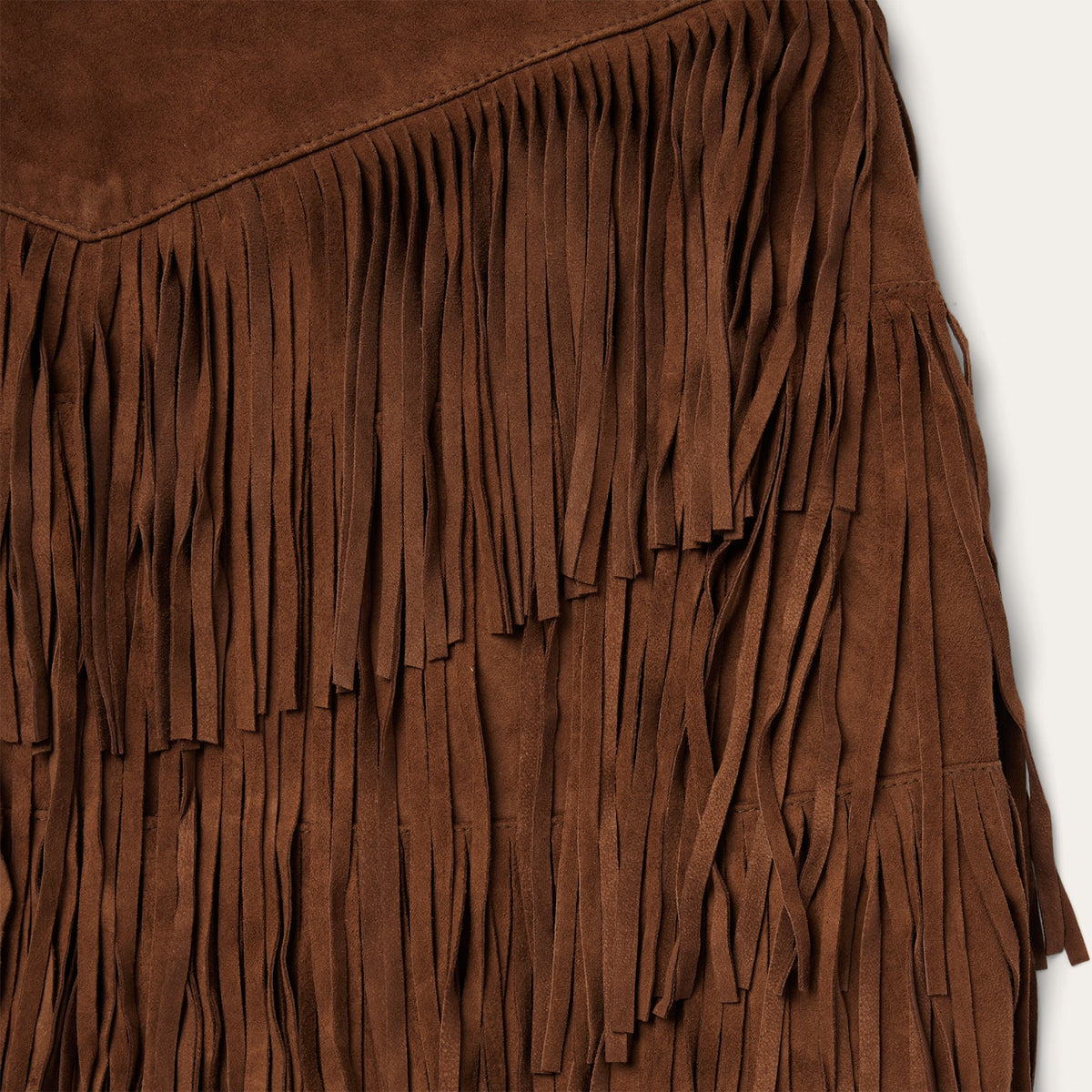 Lamb Suede Fringe Mini Skirt Brown - Stetson