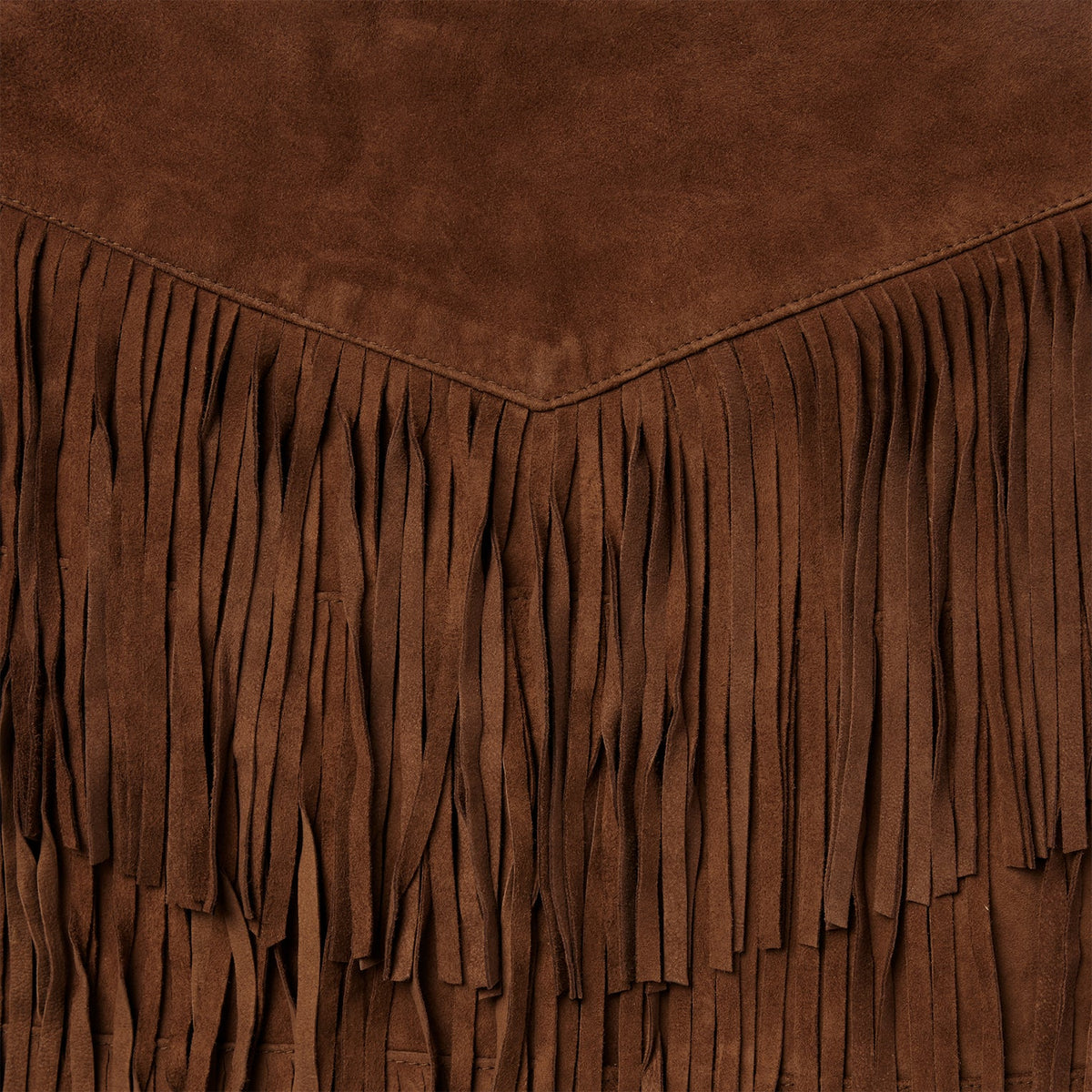 Lamb Suede Fringe Mini Skirt Brown - Stetson