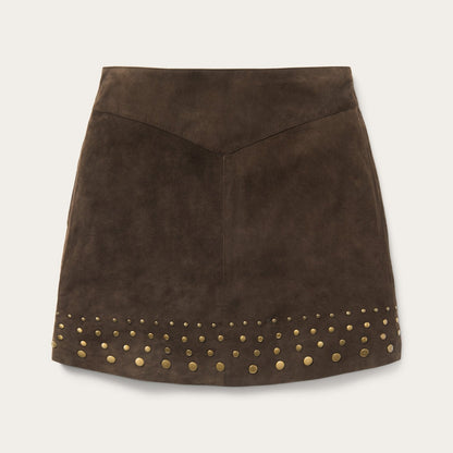 Lamb Suede Skirt with Nailheads Brown - Stetson