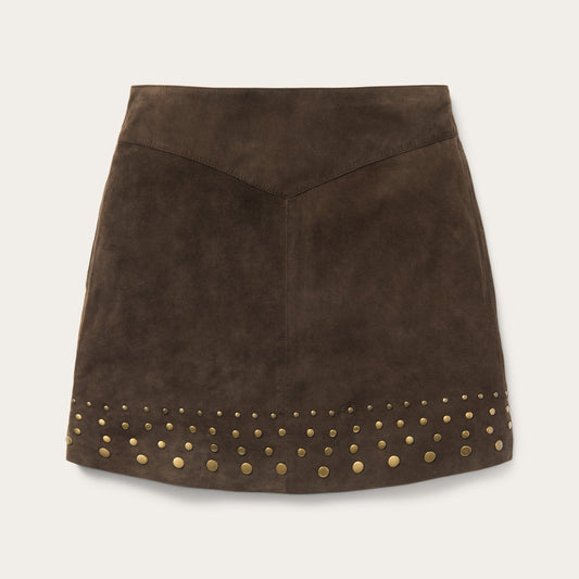 Lamb Suede Skirt with Nailheads Brown - Stetson
