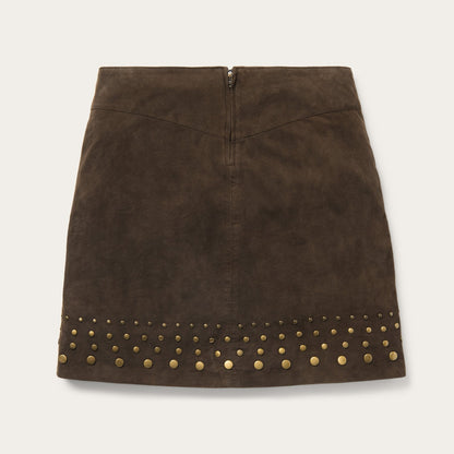 Lamb Suede Skirt with Nailheads Brown - Stetson