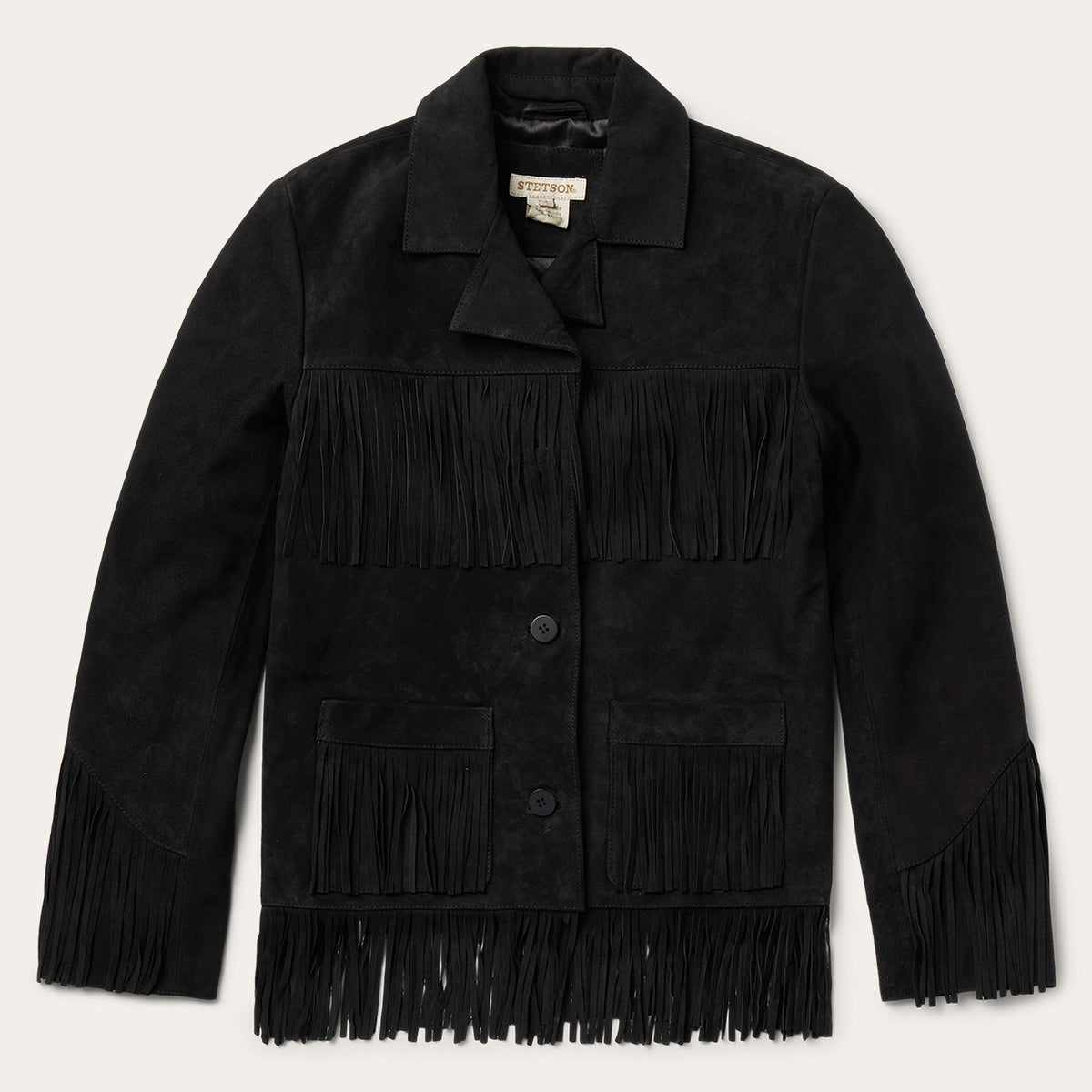 Fringe Suede Jacket Black - Stetson