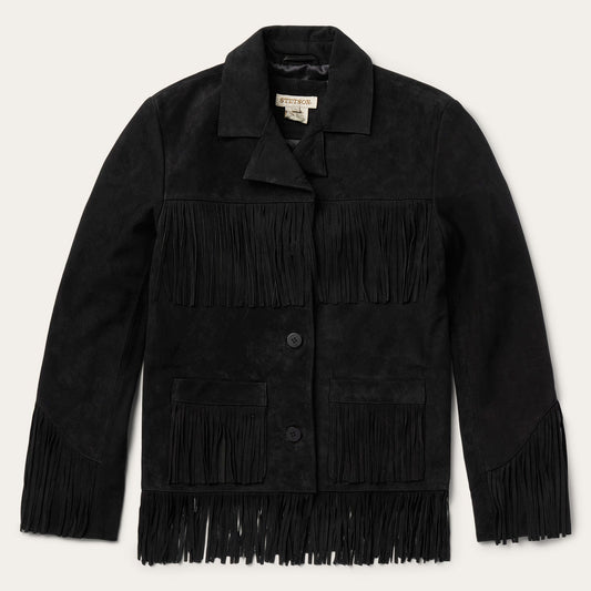 Fringe Suede Jacket Black - Stetson