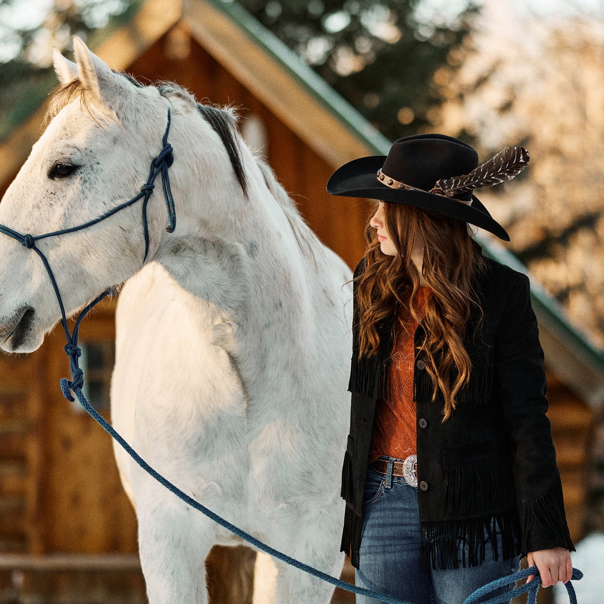 Fringe Suede Jacket Black - Stetson