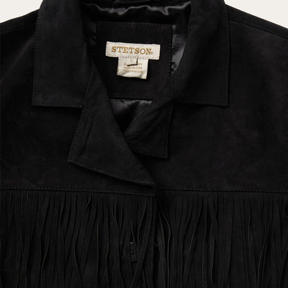 Fringe Suede Jacket Black - Stetson