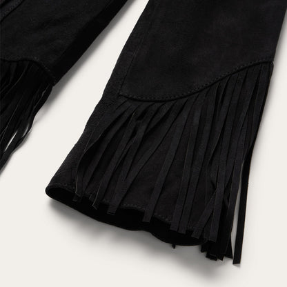 Fringe Suede Jacket Black - Stetson