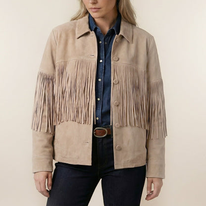 Suede Fringe Jacket Bone - Stetson