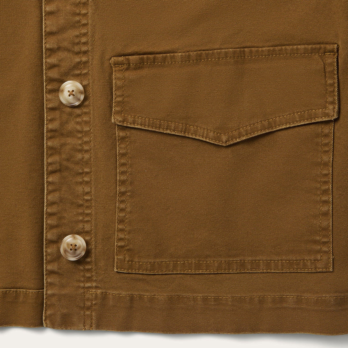 Corduroy Collar Canvas Barn Jacket Brown - Stetson