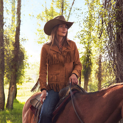 Fringe Suede Jacket Tan - Stetson