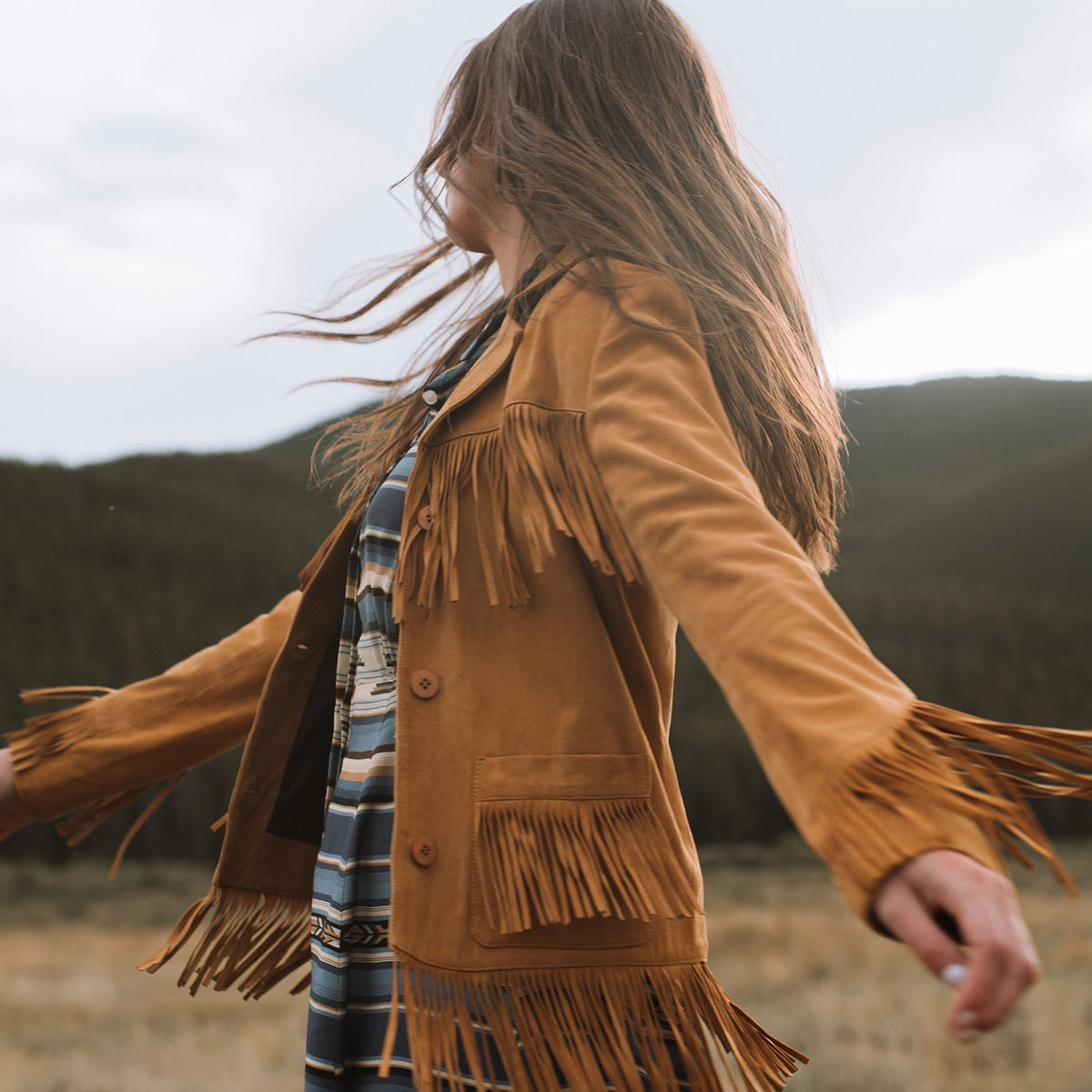 Fringe Suede Jacket Tan - Stetson