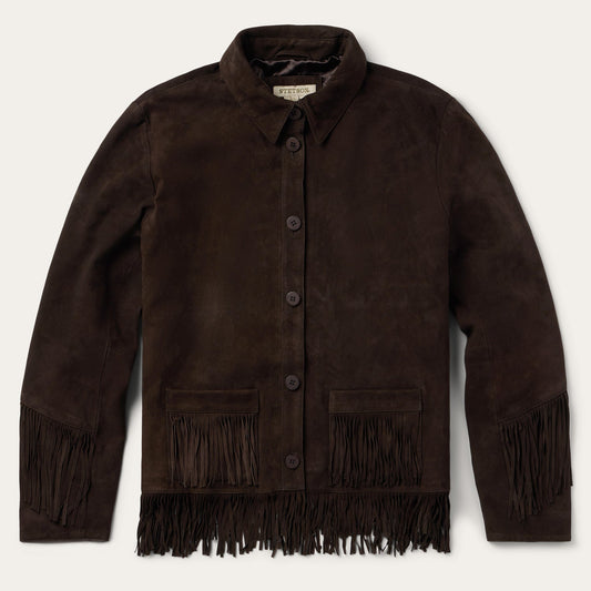Two Pocket Fringe Suede Jacket Brown - Stetson