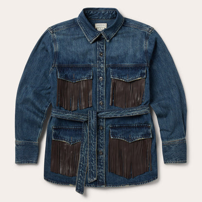 Dark Denim Fringe Jacket Blue - Stetson