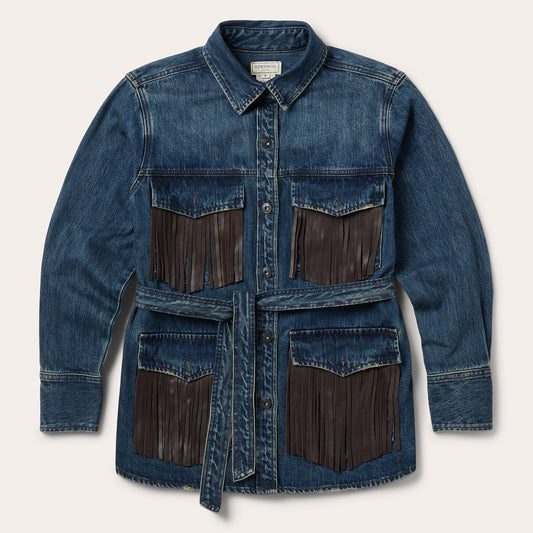 Dark Denim Fringe Jacket Blue - Stetson