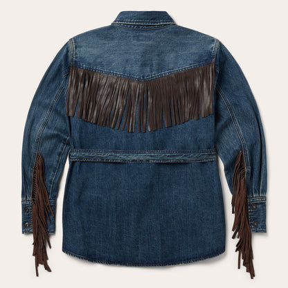 Dark Denim Fringe Jacket Blue - Stetson