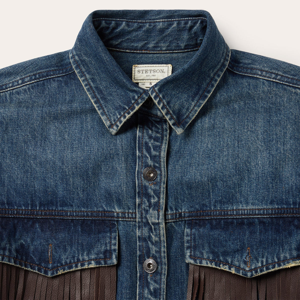 Dark Denim Fringe Jacket Blue - Stetson