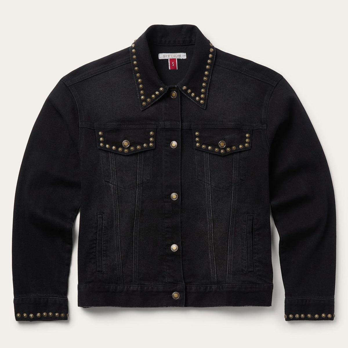 Studded Denim Jacket Black - Stetson
