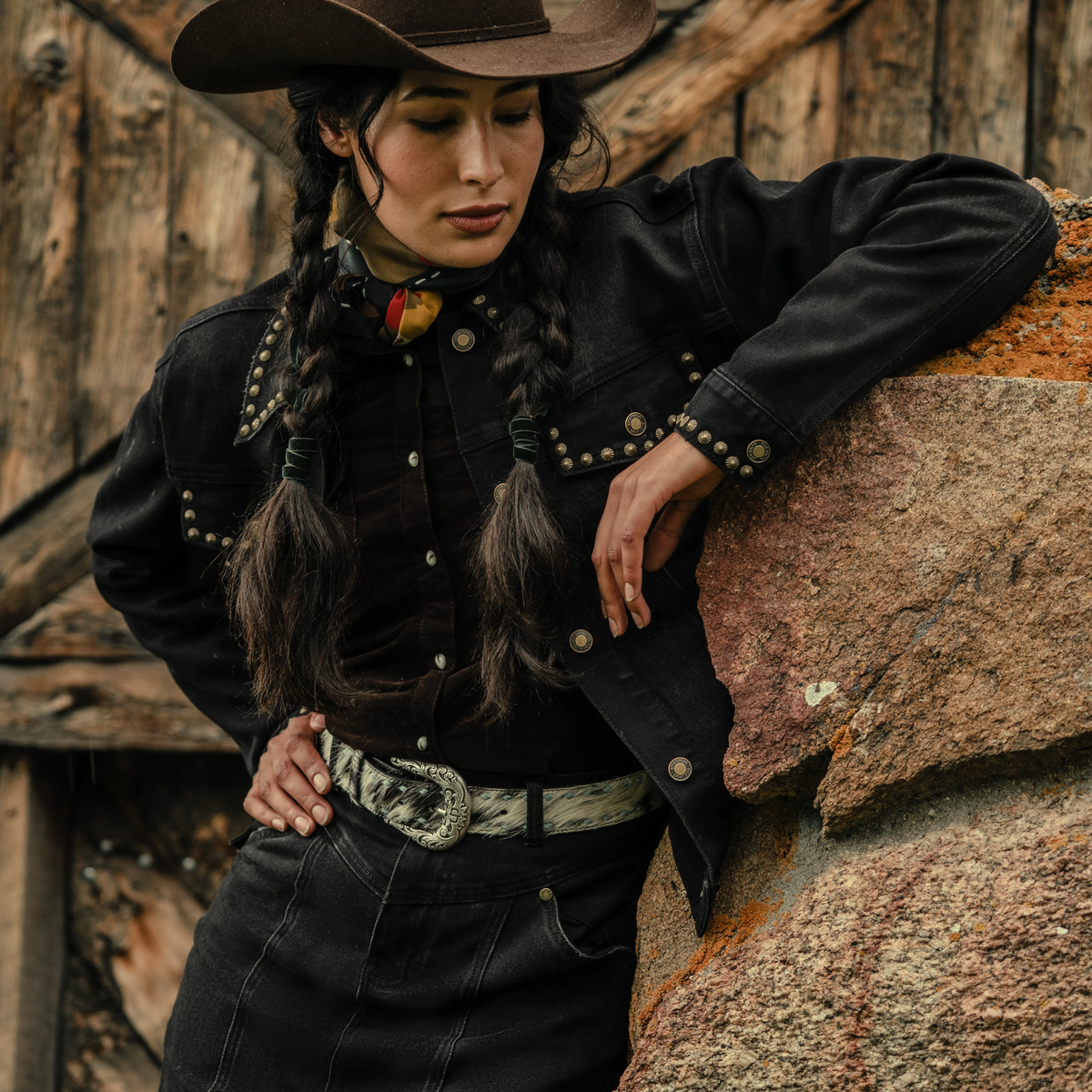 Studded Denim Jacket Black - Stetson