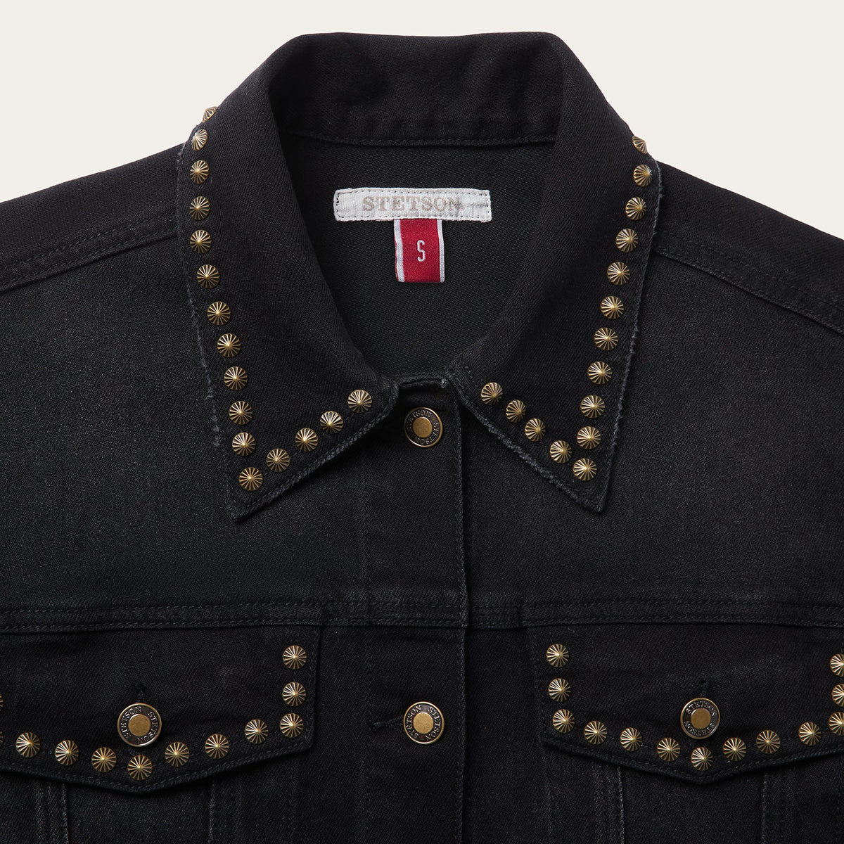 Studded Denim Jacket Black - Stetson