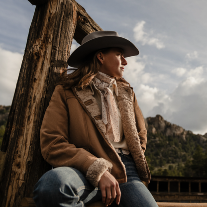 Suede Shearling Jacket Brown - Stetson