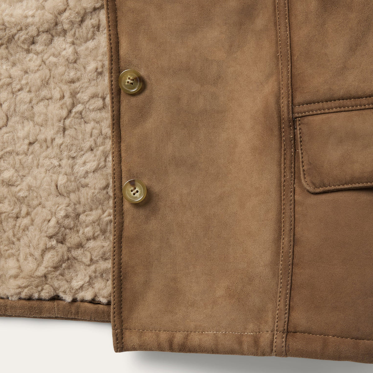 Suede Shearling Jacket Brown - Stetson