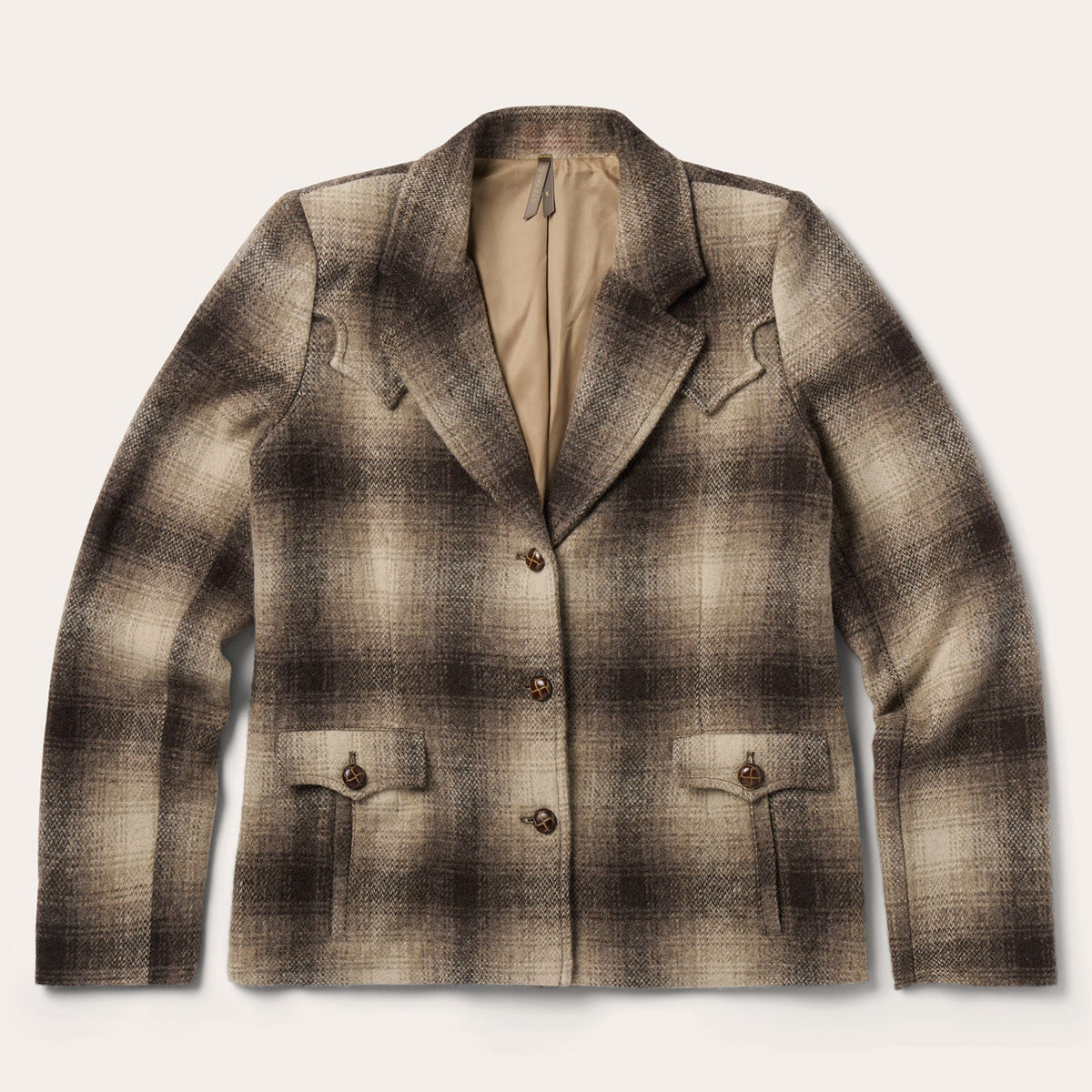 Wool Plaid Western Blazer Brown - Stetson