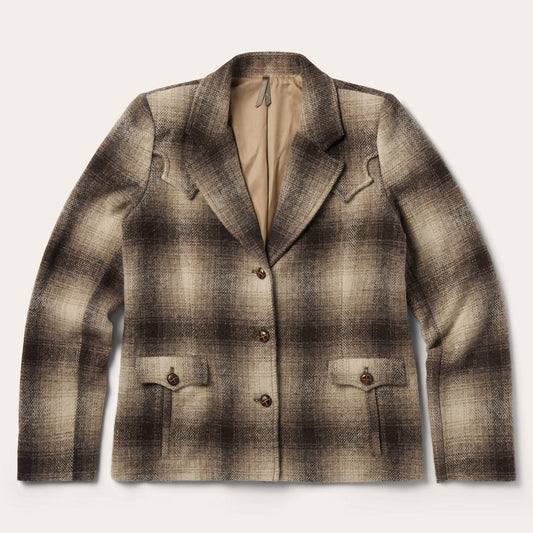 Wool Plaid Western Blazer Brown - Stetson