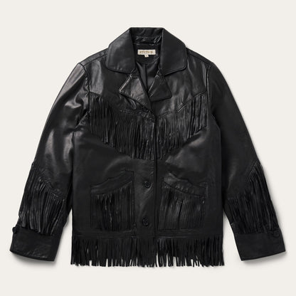 Fringe Leather Jacket Black - Stetson