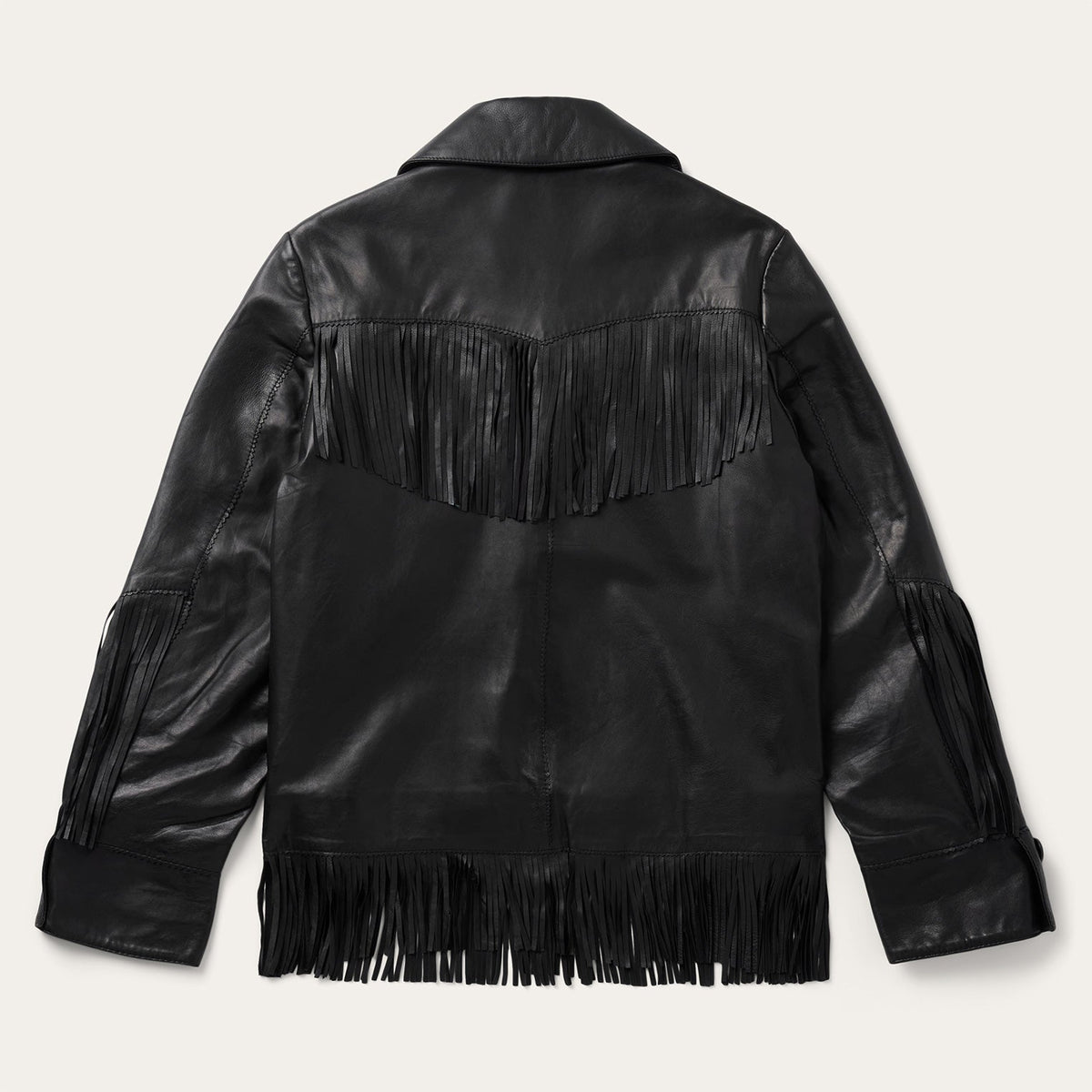 Fringe Leather Jacket Black - Stetson