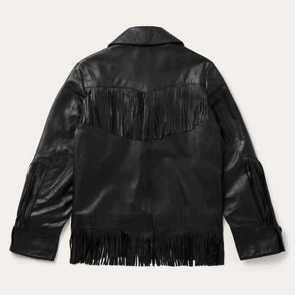 Fringe Leather Jacket Black - Stetson