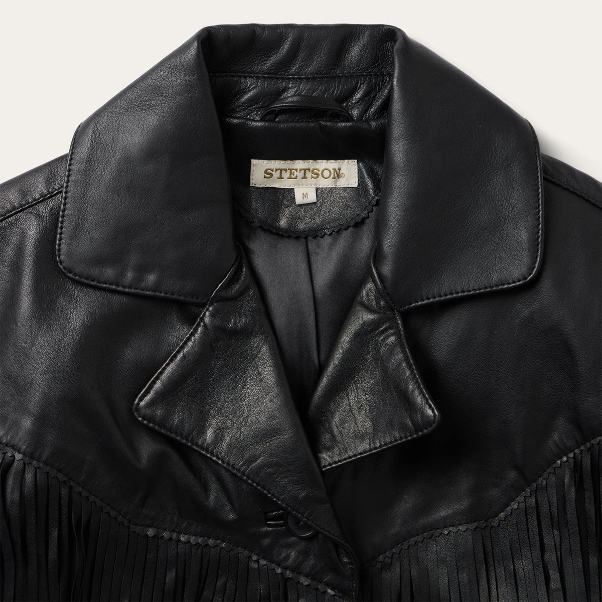 Fringe Leather Jacket Black - Stetson