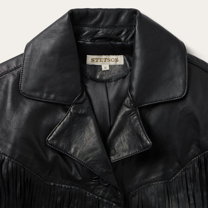 Fringe Leather Jacket Black - Stetson