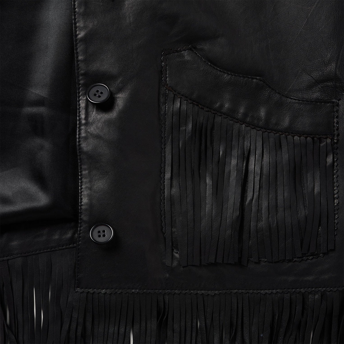 Fringe Leather Jacket Black - Stetson