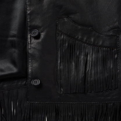 Fringe Leather Jacket Black - Stetson