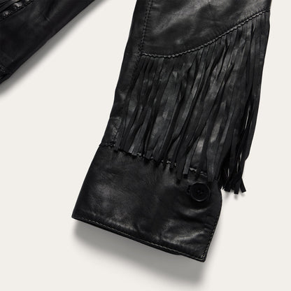 Fringe Leather Jacket Black - Stetson