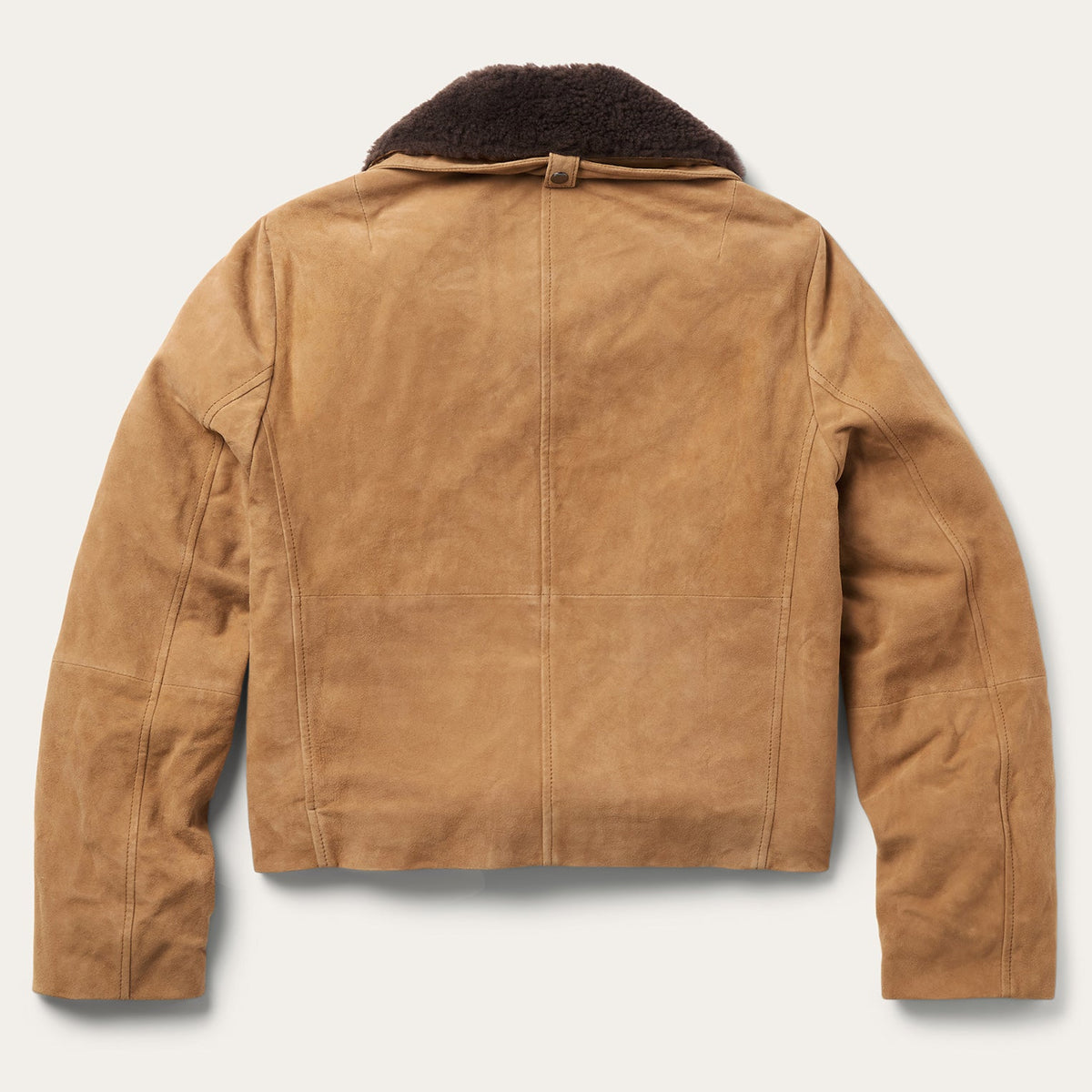 Suede Shearling Cropped Jacket Brown - Stetson