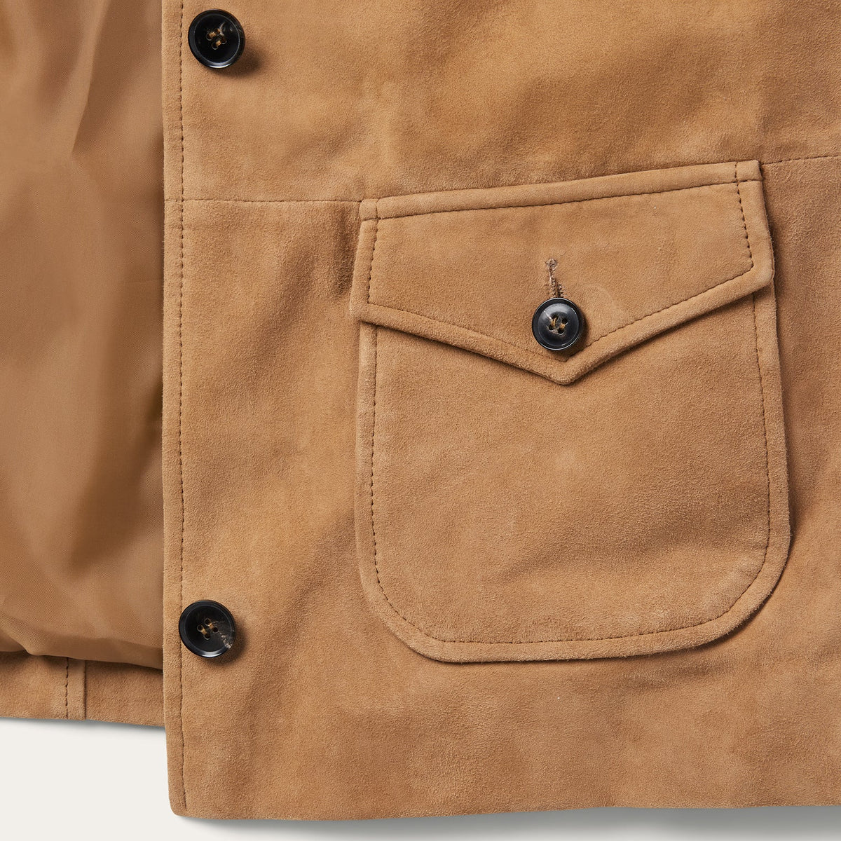 Suede Shearling Cropped Jacket Brown - Stetson