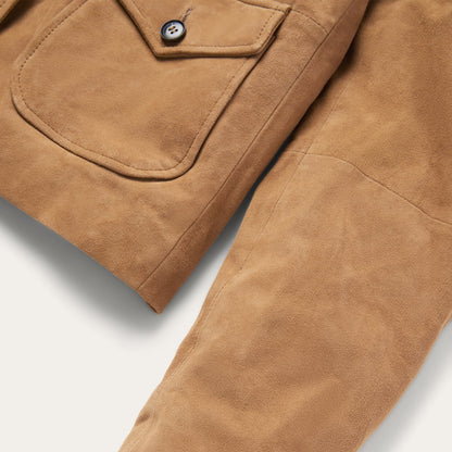 Suede Shearling Cropped Jacket Brown - Stetson