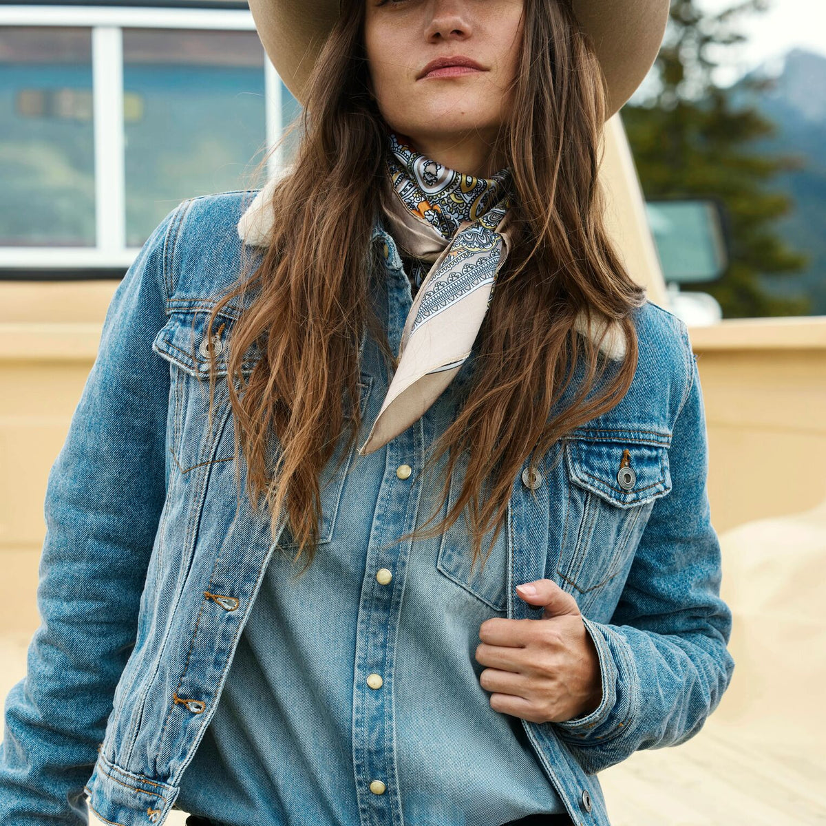 Denim Sherpa Lined Jacket Blue - Stetson