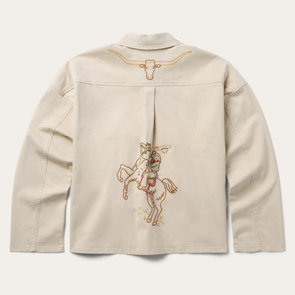 Embroidered Canvas Utility Jacket Tan - Stetson
