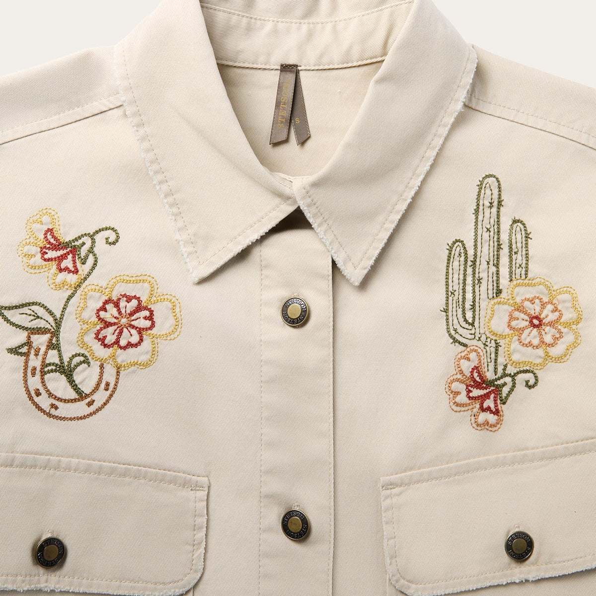 Embroidered Canvas Utility Jacket Tan - Stetson