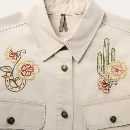 Embroidered Canvas Utility Jacket Tan - Stetson