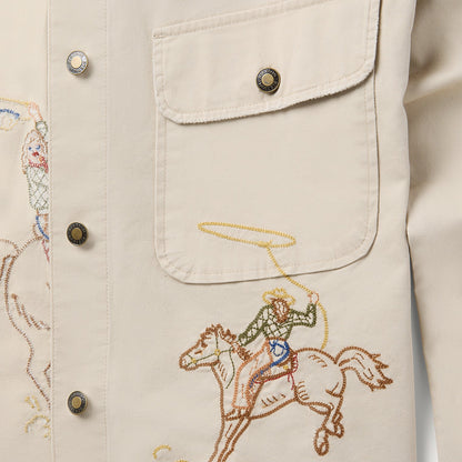 Embroidered Canvas Utility Jacket Tan - Stetson
