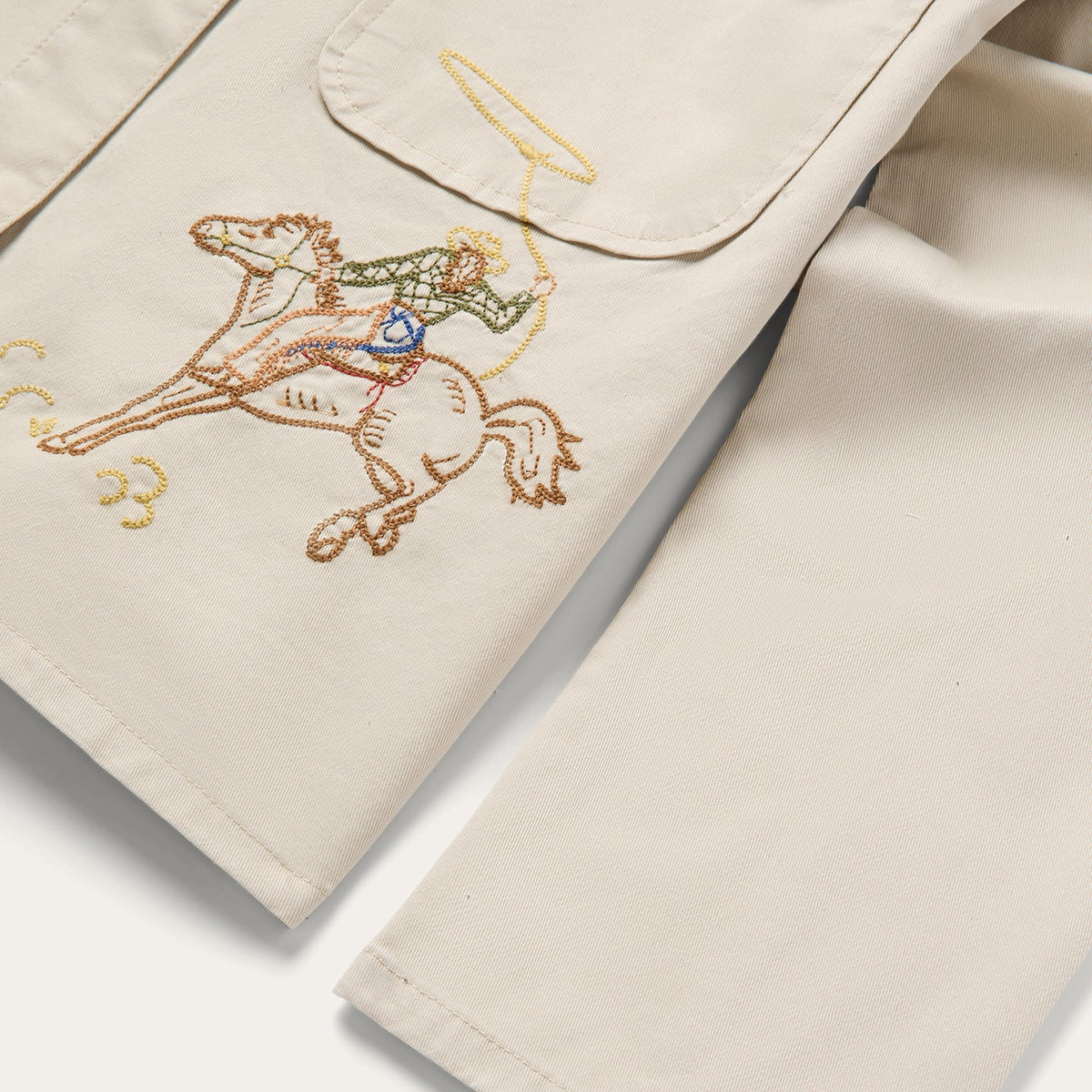 Embroidered Canvas Utility Jacket Tan - Stetson