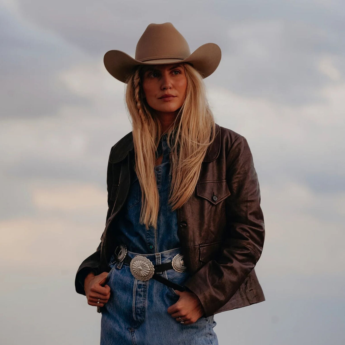 Lamb Leather Cropped Jacket Chocolate - Stetson