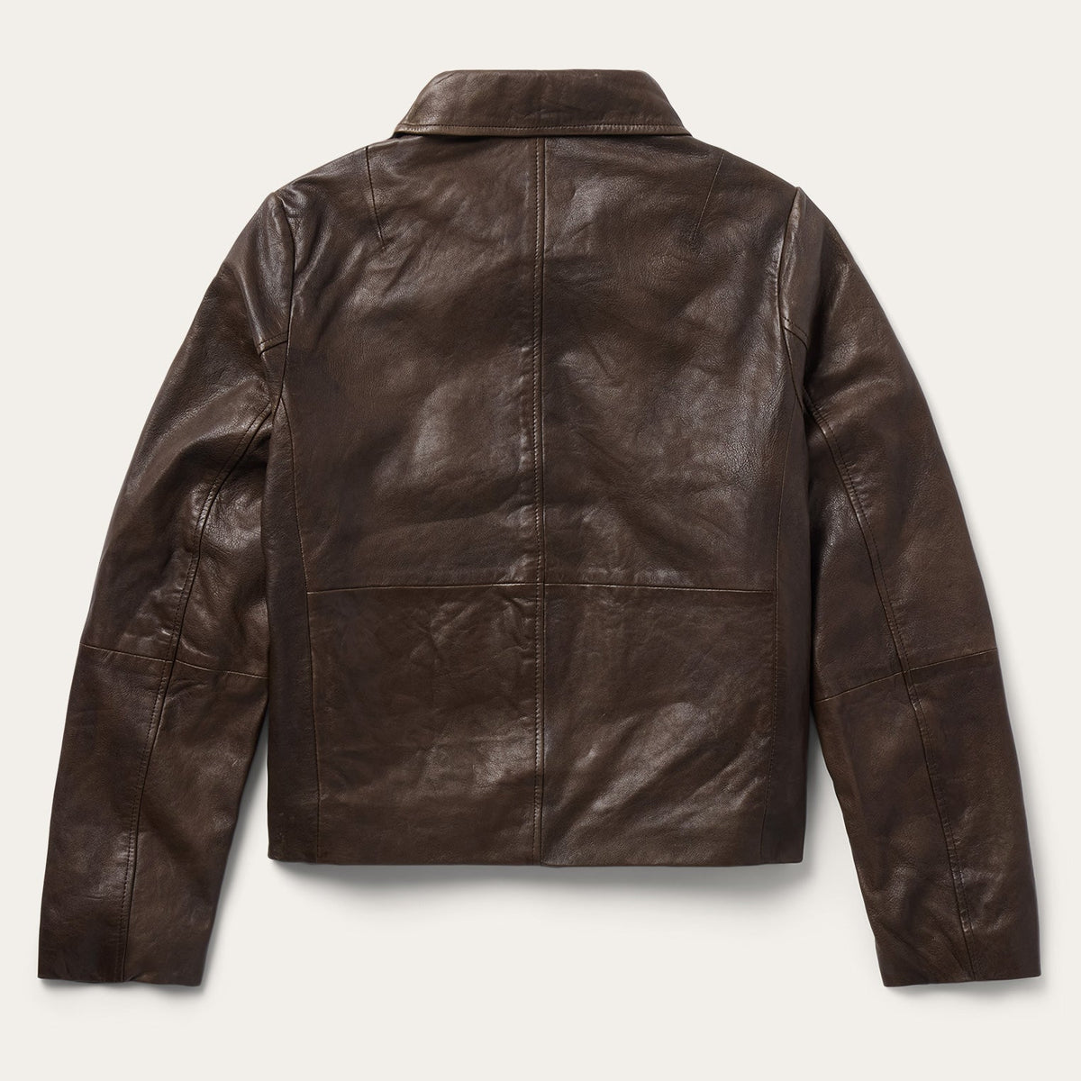 Lamb Leather Cropped Jacket Chocolate - Stetson
