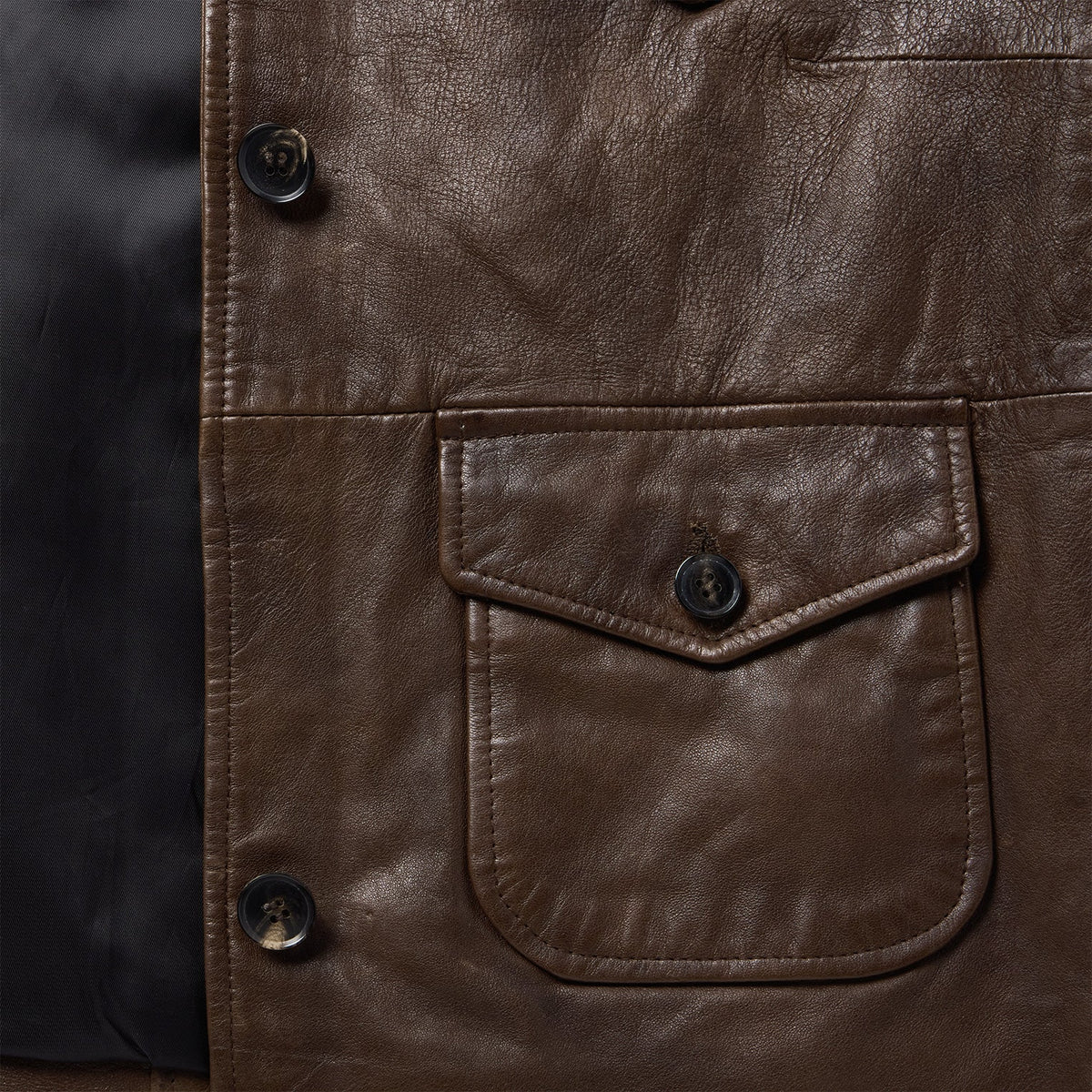 Lamb Leather Cropped Jacket Chocolate - Stetson