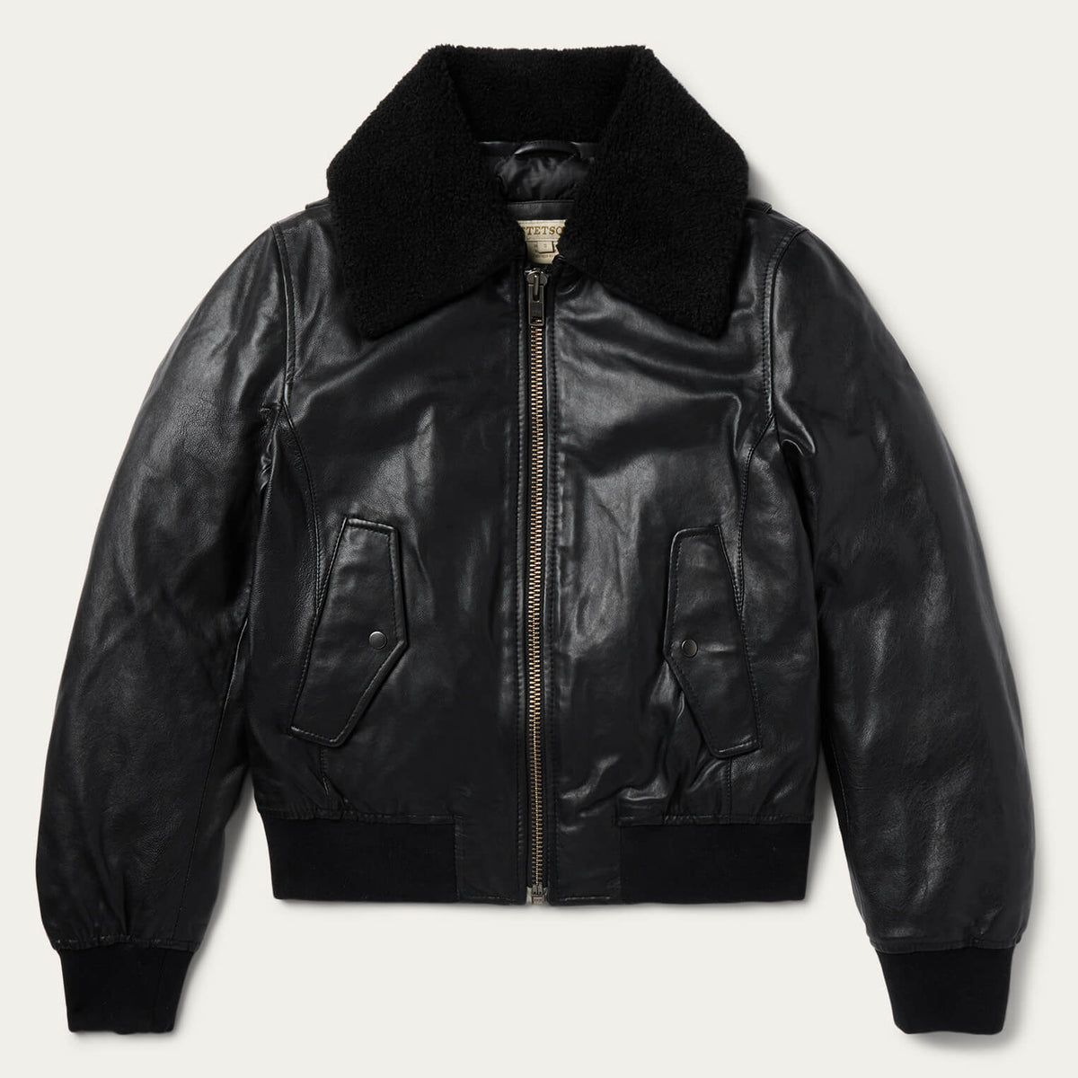 Leather Bomber Jacket Black - Stetson