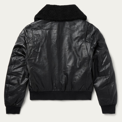 Leather Bomber Jacket Black - Stetson
