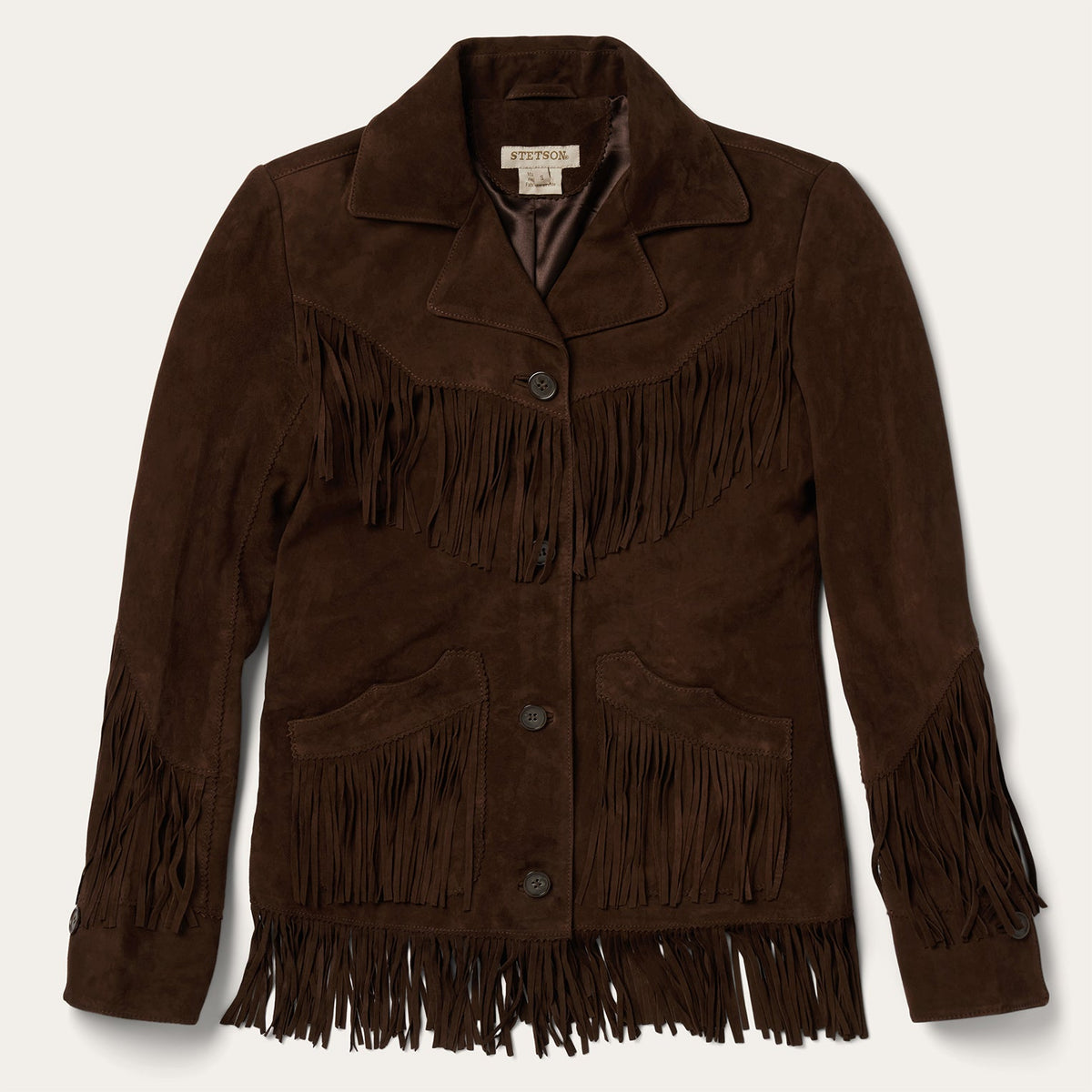 Fringe Suede Jacket Chocolate - Stetson