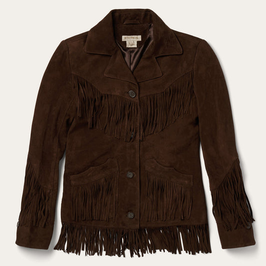 Fringe Suede Jacket Chocolate - Stetson